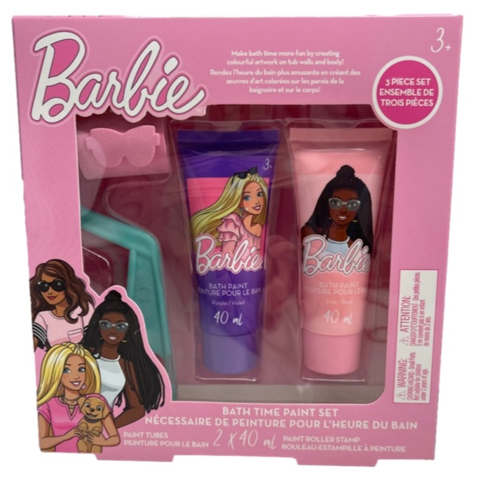 Barbie Bath Time Paint Set Including Paint Tubes & Paint Roller Stamp New Sealed